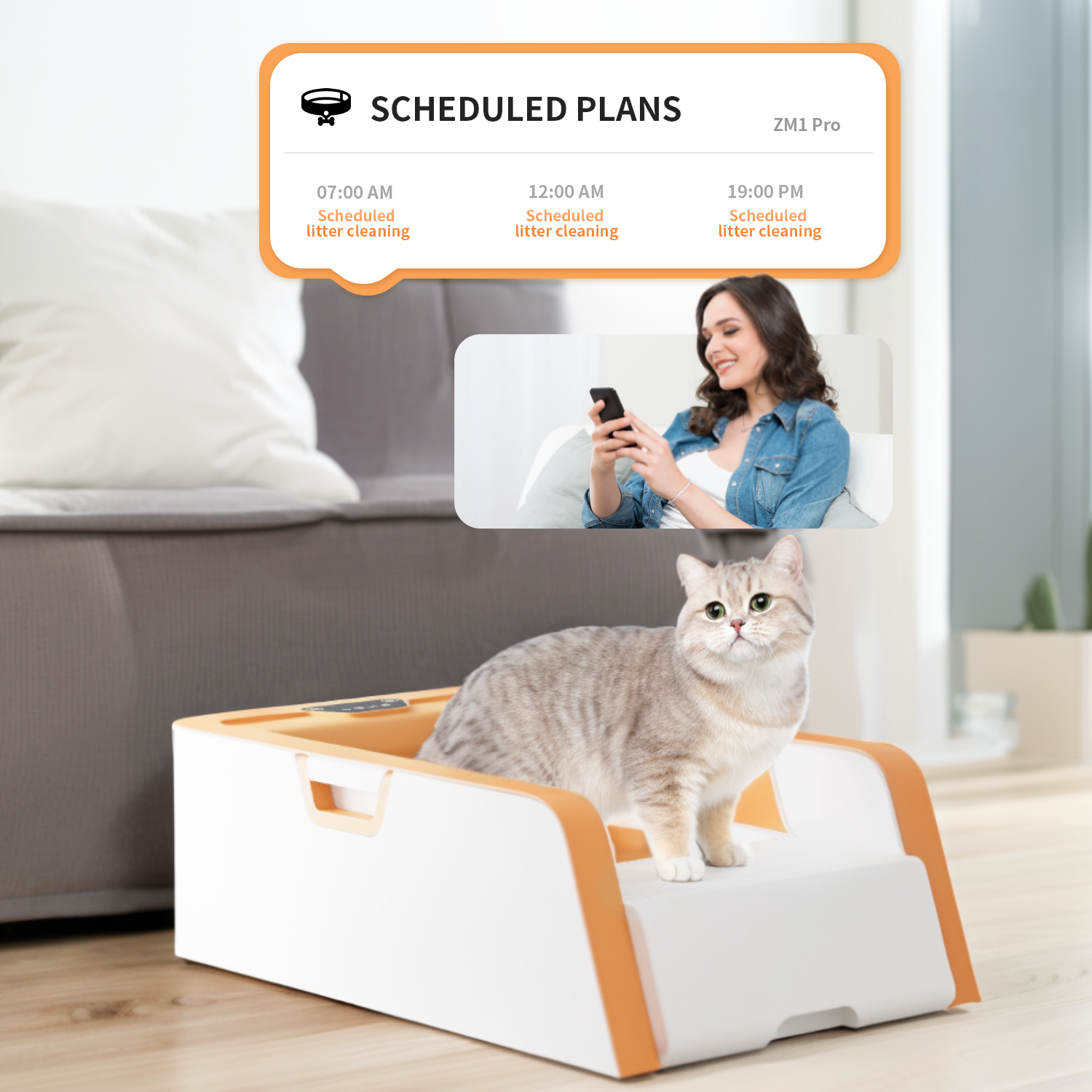 セルフクリーニングリッターボックス、塊状の猫のごみ、スマートキャットのごみ箱、アンチピンチ、無臭の電気ゴミ箱を使用できるアップグレードされた自動猫のリターボックスセルフクリーニング